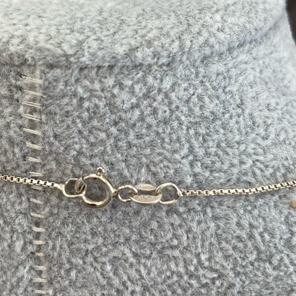 925 Italy Sterling Silver Box Chain With Hand Blown Murano Art Glass Pendent - Picture 4 of 5